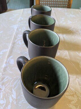 Jars France Tourron Matte Black/Samoa Vert Green Coffee Mug (Set Of 7)